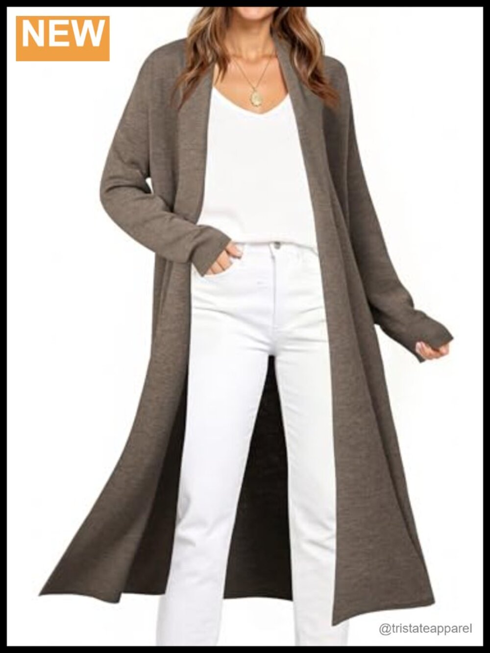 Oversized Long Cardigan Coatigan with Pockets Wool Blend Knit Sweater